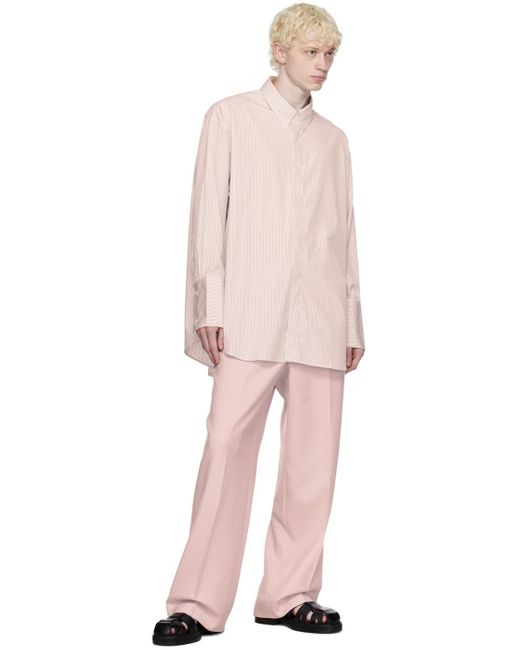 AMI Pink Straight Fit Trousers for men