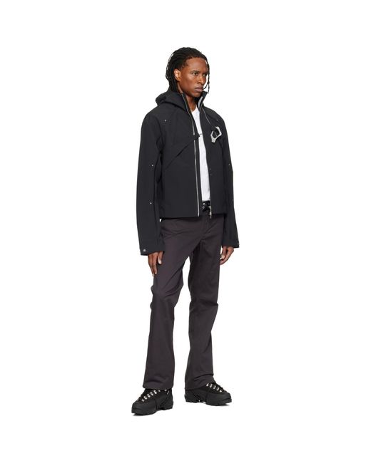 HELIOT EMIL Black Moire Technical Jacket for men