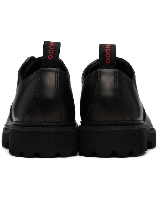 HUGO Black Leather & Suede Derbys for men