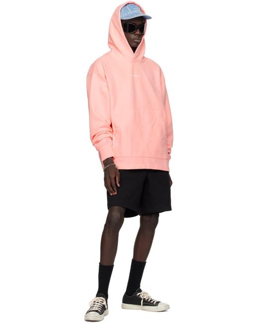 Pull à capuche rose à logo imprimé Acne pour homme en coloris Pink