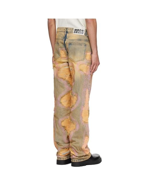 Who Decides War Blue Stud Distressed Jeans for men