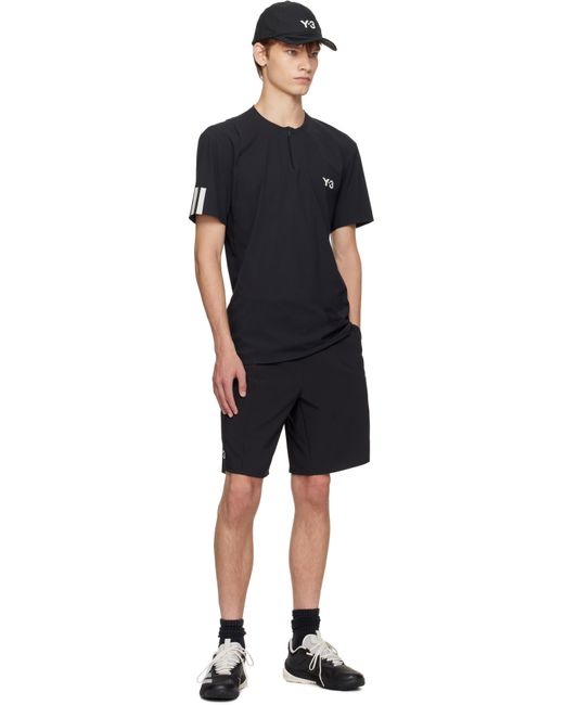 Y-3 Black Us Open Tennis Freelift Zip Pro T-Shirt for men