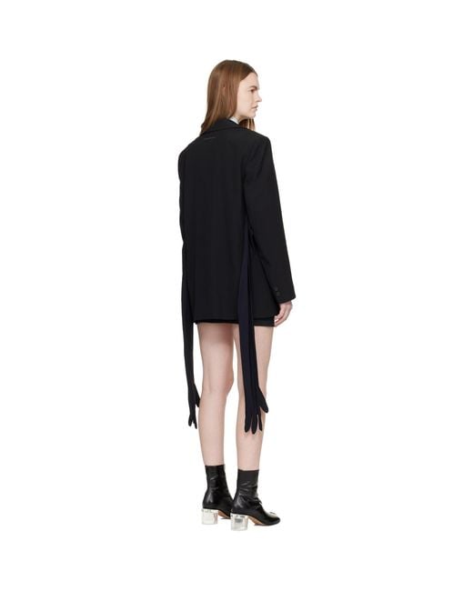 MM6 by Maison Margiela Black Wool-Blend Blazer