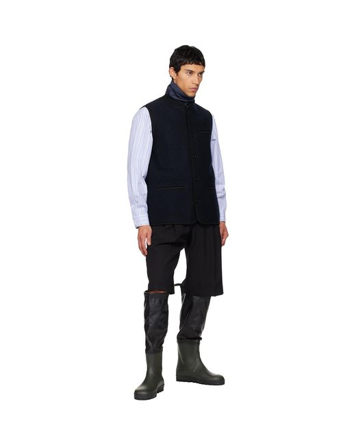 Rier Blue Ssense Exclusive Cache-Cou Jersey Wool Neck Warmer for men