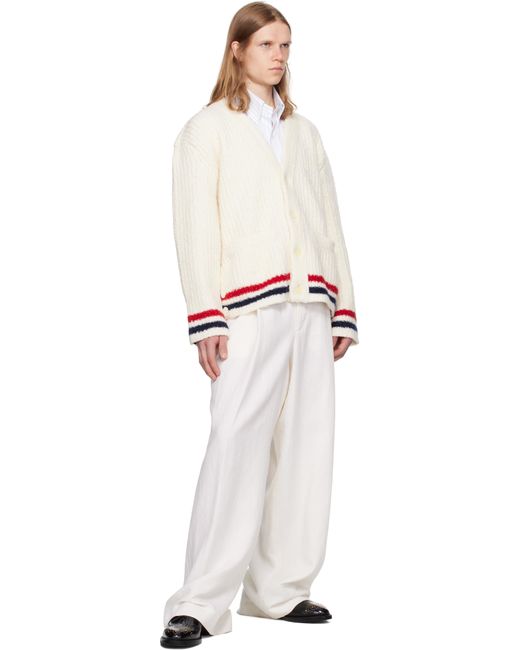 Thom Browne Multicolor Chunky Rib Stitch V Neck Cardigan for men