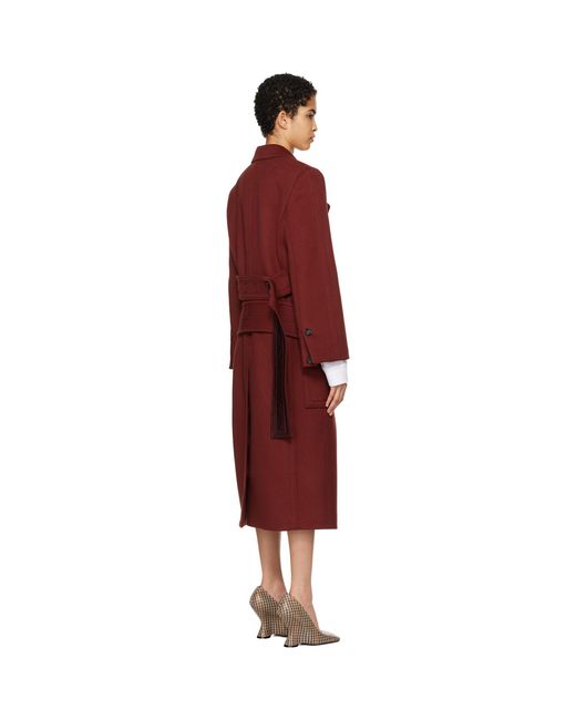 Ferragamo Red Long Wool Coat