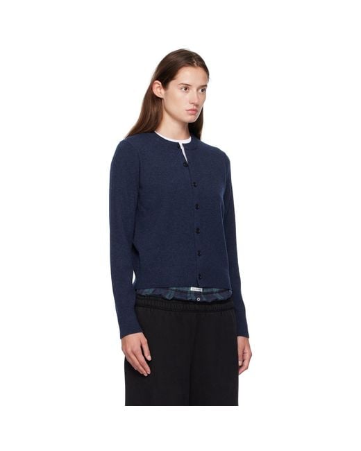 Acne Blue Fitted Yak Wool Cardigan