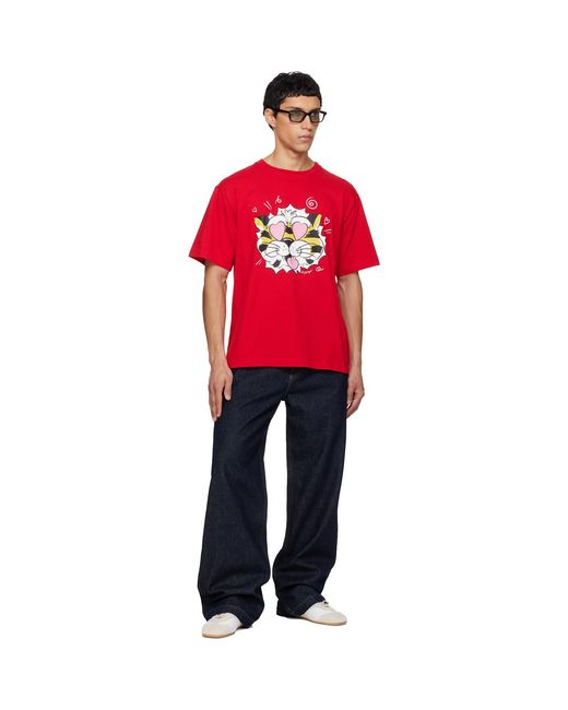 KENZO Red Paris Wild Tiger' Oversized T-Shirt for men