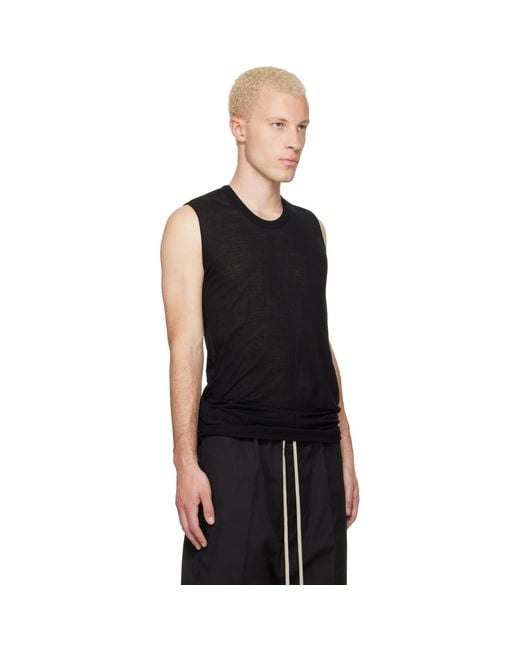 Rick Owens Black Tower Basic Sl Tank Top for men