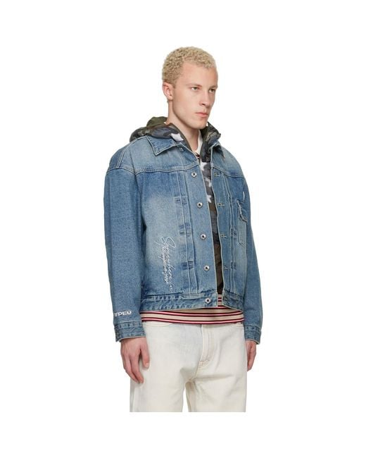 Aape By A Bathing Ape Blue 'Aape' Main Denim Jacket for men
