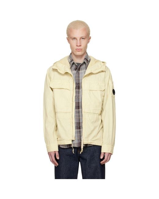 C P Company Natural Micro-Reps Hooded Lens Overshirt for men