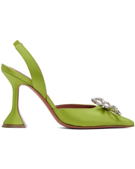 AMINA MUADDI Green Rosie Sling 95 Heels