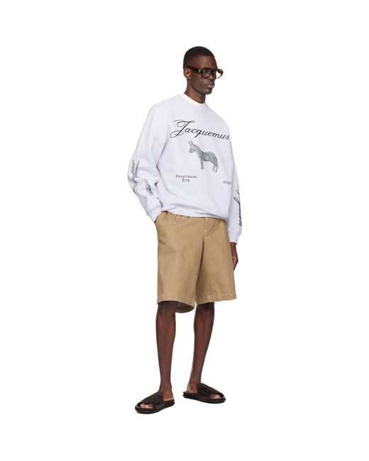 Jacquemus White 'The Âne' Sweatshirt for men