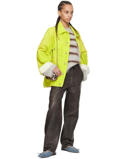 Acne Yellow Oversized Denim Jacket