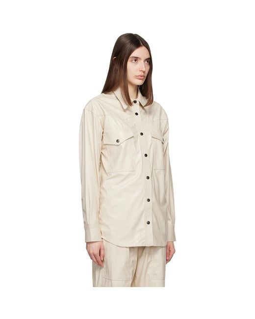 Isabel Marant Natural Off-white Berny Faux-leather Shirt