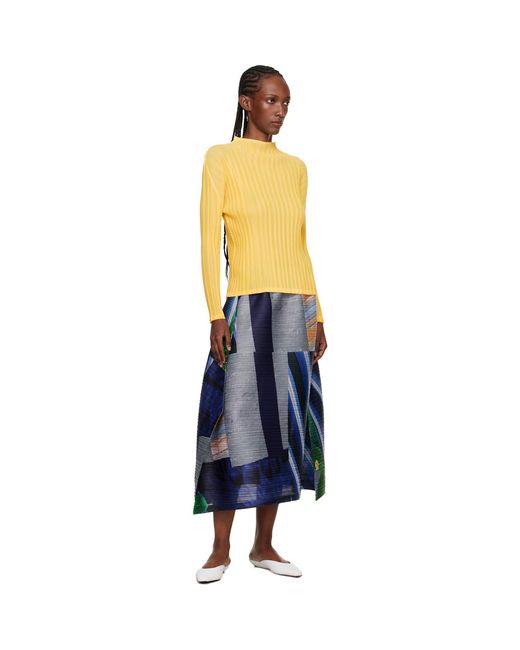 Pleats Please Issey Miyake Yellow Rib Pleats January Top