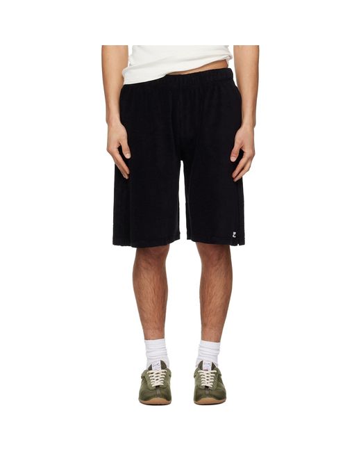 Courreges Black Spongy Sports Shorts for men
