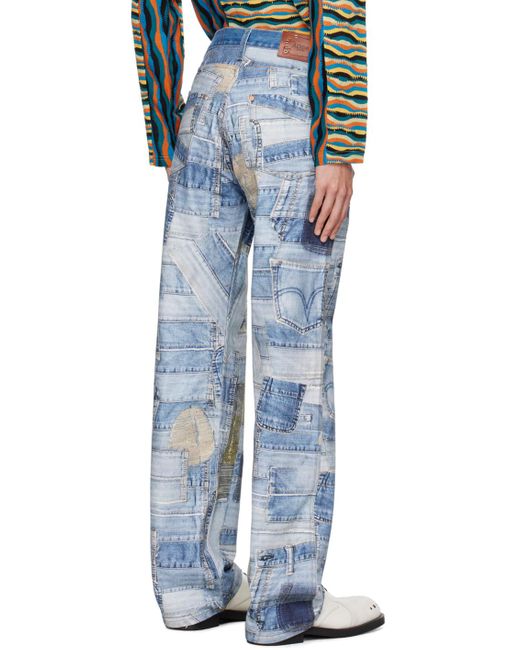 ANDERSSON BELL Blue Printed Jeans for men