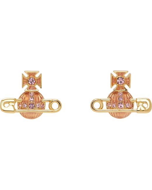 Vivienne Westwood ゴールド＆ピンク Kitty ピアス Black