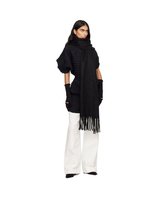 Issey Miyake Black Baby Alpaca Stole Scarf