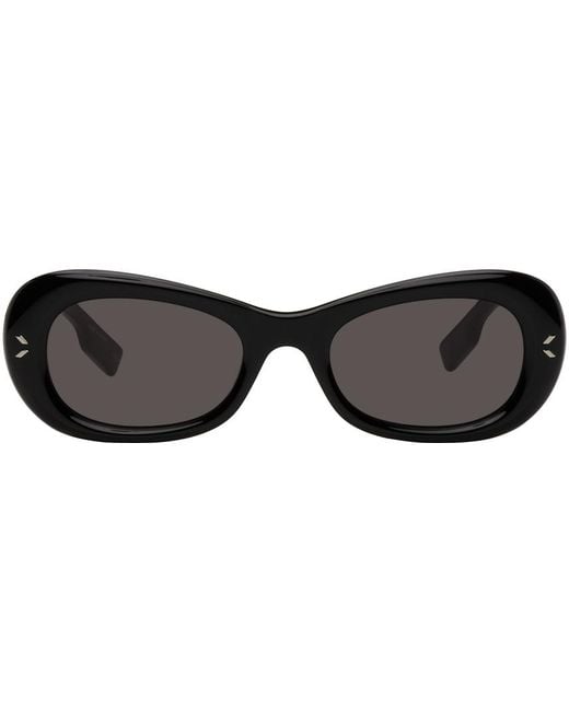 McQ Alexander McQueen Mcq Black Oval Sunglasses