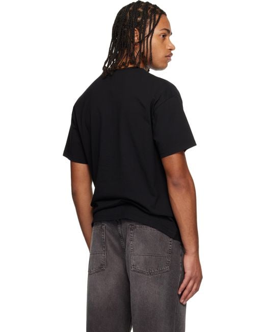 Givenchy Black Cotton Stamp Print T-Shirt for men