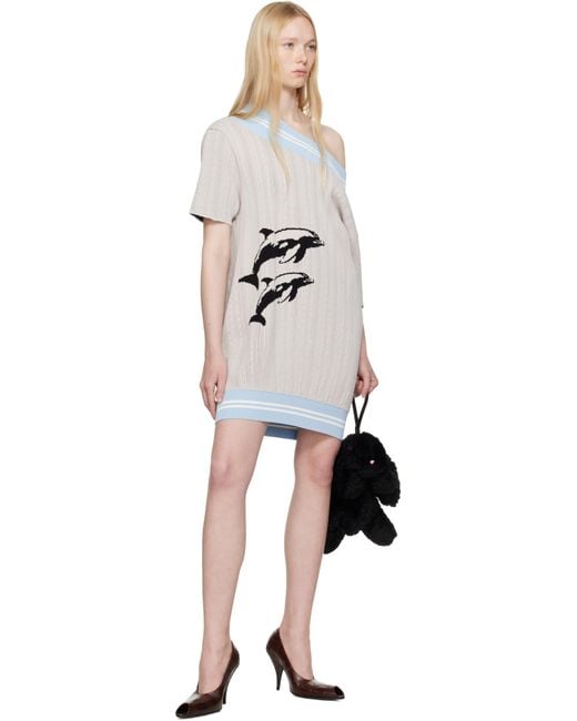 Ashley Williams Black Dolphins Knit Minidress