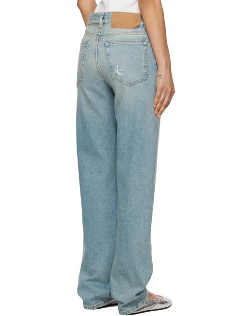 MM6 by Maison Martin Margiela ブルー ディストレス テープ ファイブポケット ジーンズ Blue