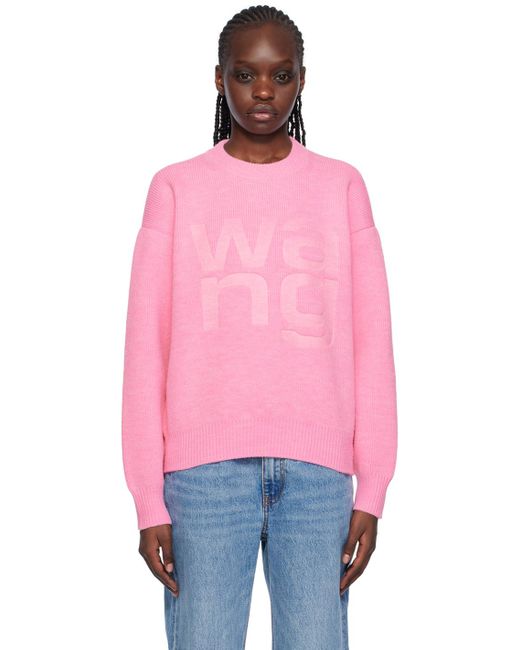 Pull rose à logo gaufré T By Alexander Wang en coloris Pink