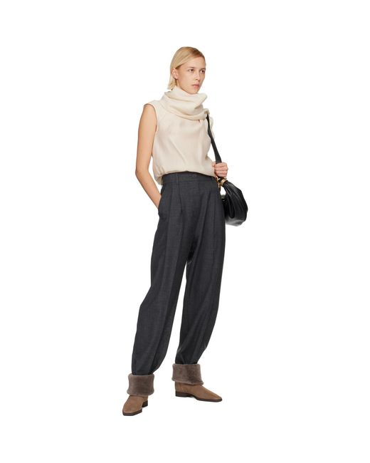 Totême Black Fold-Down Shearling Boots