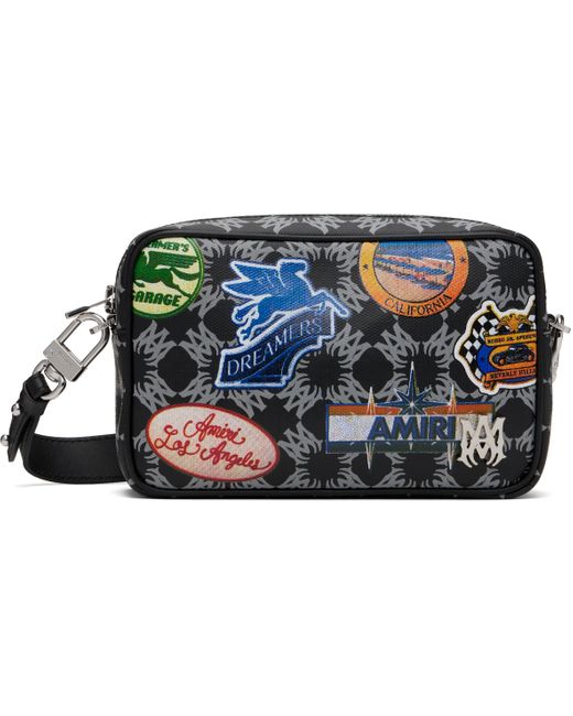 Amiri Black Station Patch Camera Case Bag for men