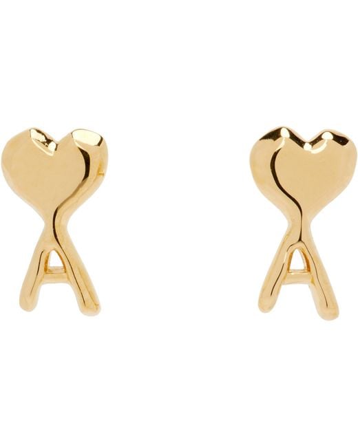AMI Black Ami De Coeur Hammered Earrings