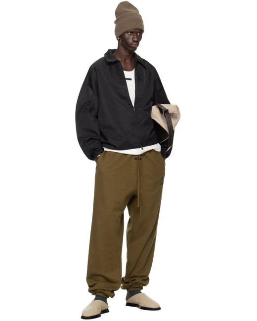 Fear Of God Green Khaki Essentials Sweatpants for men