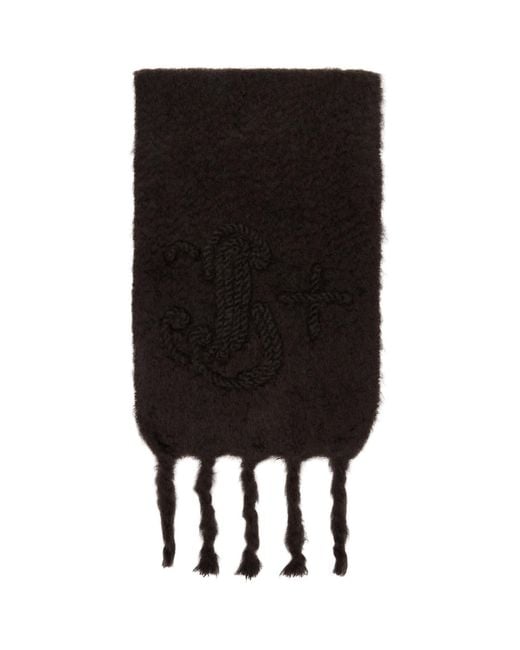 Jil Sander Black Mohair Scarf