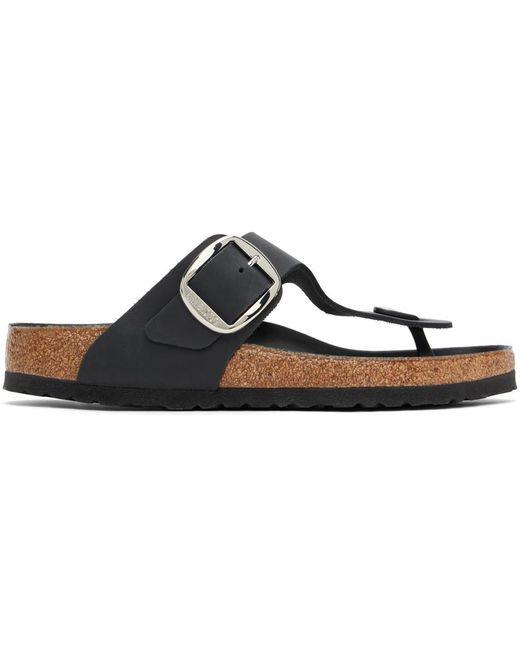 Birkenstock Black Regular Gizeh Big Buckle Sandals