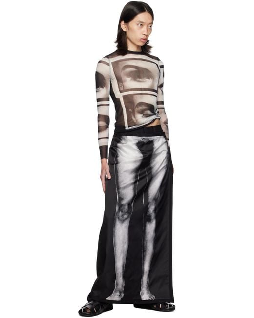 Jean Paul Gaultier Black 'The Body Marinière' Trousers for men