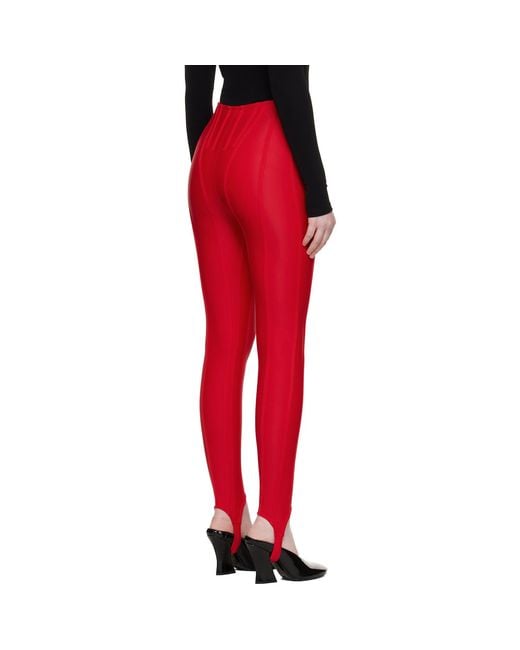 Mugler Red Ssense Exclusive Corseted Leggings