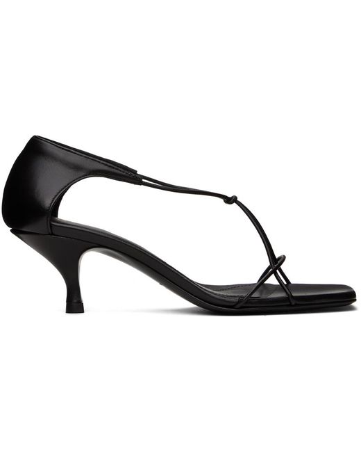 Totême  Toteme Black 'the Leather Knot' Heeled Sandals