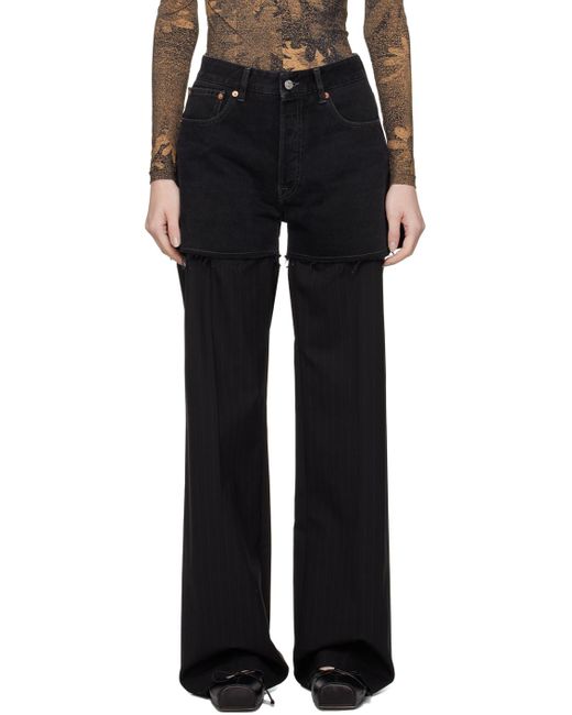 MM6 by Maison Martin Margiela Black Layered Trousers