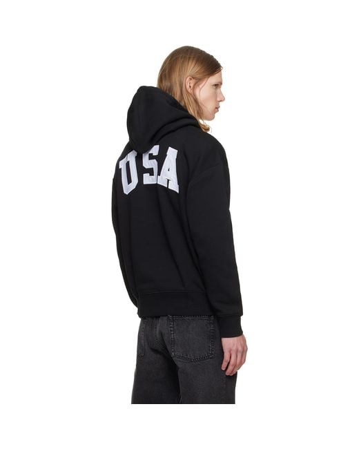 Polo Ralph Lauren Black Embroidered Logo Hoodie for men