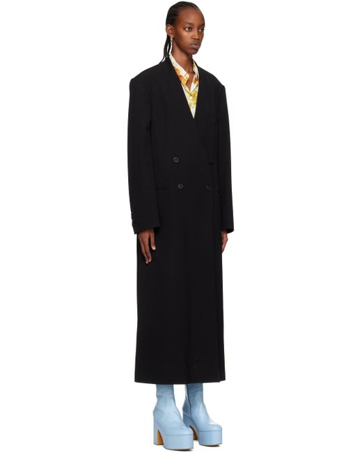 Dries Van Noten Black Collarless Coat