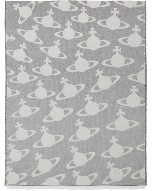 Vivienne Westwood Gray Hilma Orb Scarf for men