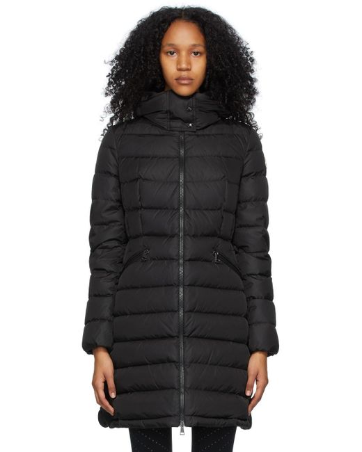 Moncler Synthetic Down Flammette Coat in Black - Lyst