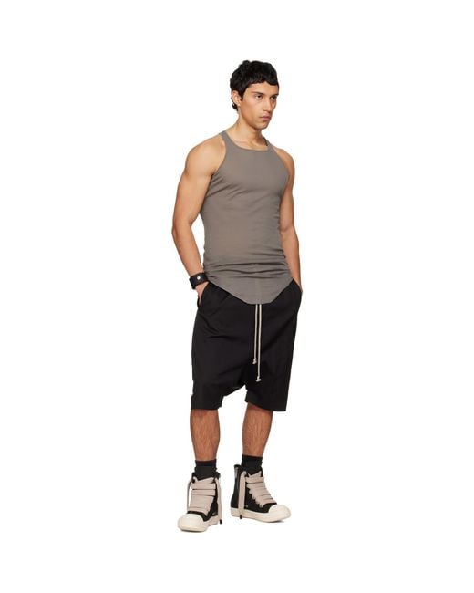 Rick Owens Black Temple Basic Rib Tank Top for men