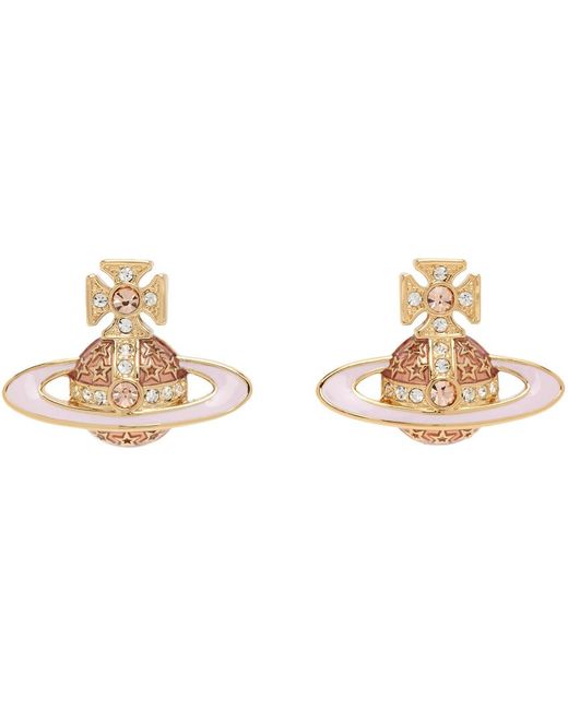 Vivienne Westwood Black Gold & Pink Roxanne Earrings