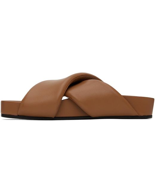Jil Sander Black Tan Padded Sandals for men
