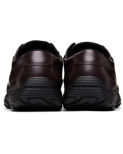 Dr. Martens Brown Burgundy Aurix Satin Finish Leather 5I Sneakers for men