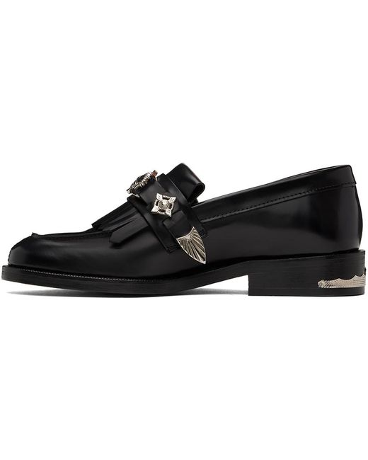 Toga Black Embellished Loafers