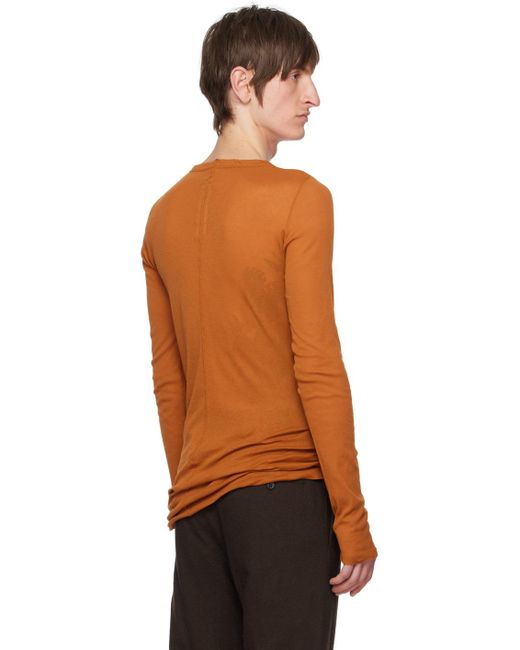 Rick Owens Black Orange Rib Long Sleeve T-shirt for men