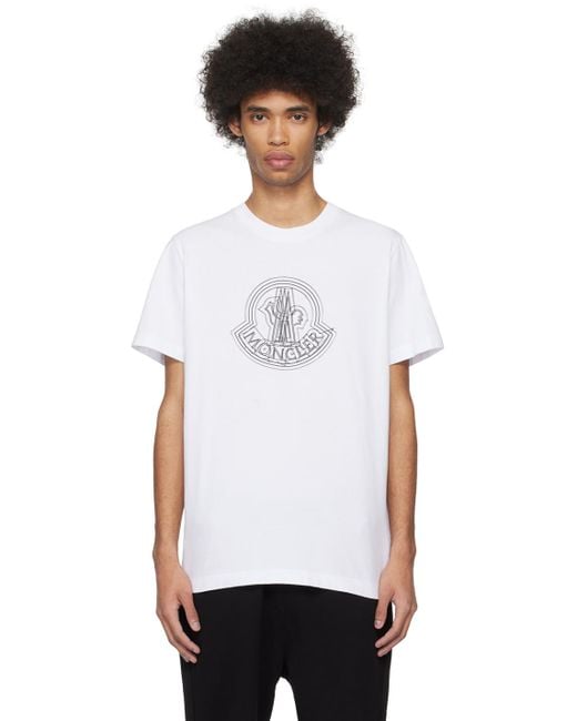 Moncler White Graphic T-shirt for men